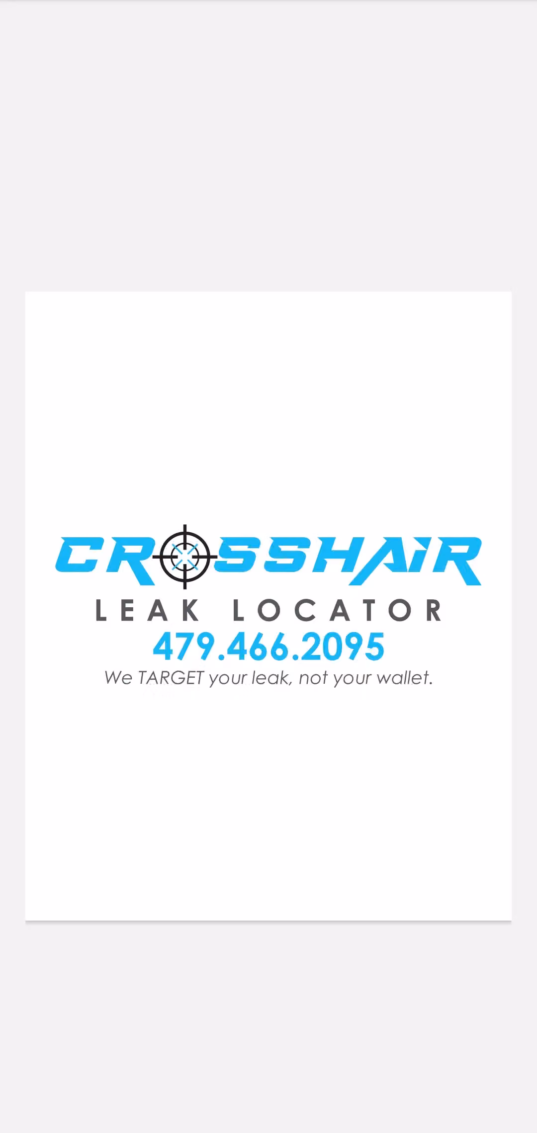 Crosshair Leak Locator photo, Plumbing in Northwest Arkansas