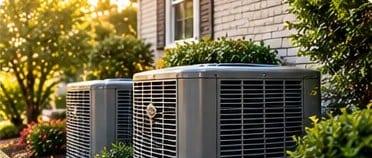 Outdoor HVAC units beside a house
